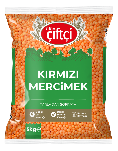 Ala Çiftçi İthal Futbol Kırmızı Mercimek 5 Kg