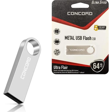 CONCORD C-U64 64GB USB 2.0 METAL USB FLASH DRiVE