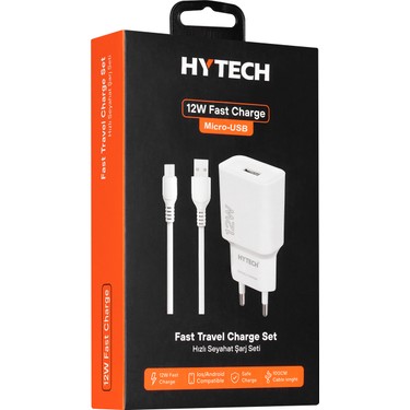 Hytech HY-XT50M 12W 5V 2.4A Micro USB Kablolu Beyaz
