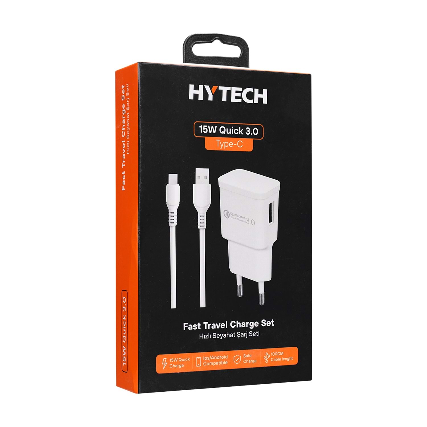 Hytech HY-XT55T 15W Quick 3.0 Type USB-C Beyaz Kab