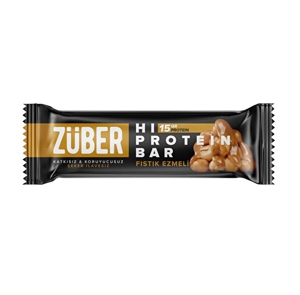  ZÜBER Fıstık Ezmeli Hi-Protein Bar 45gr 12 ADET