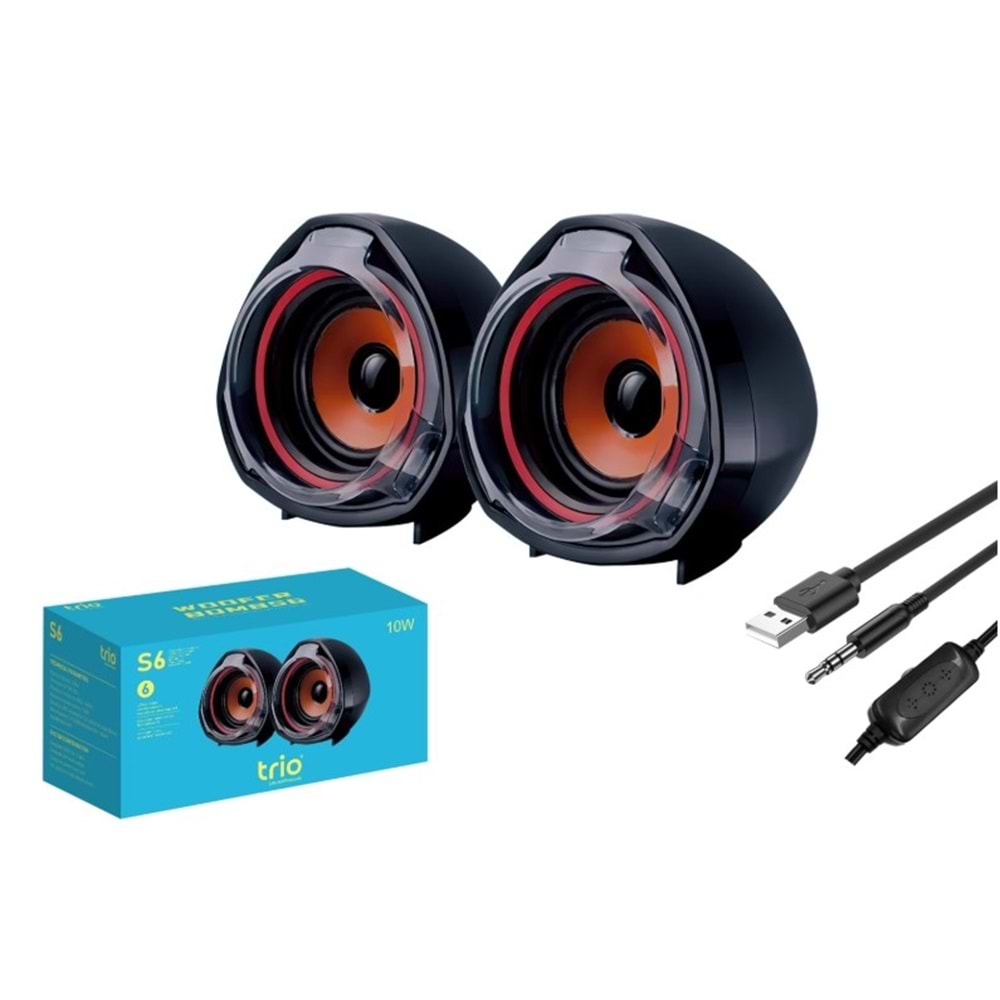 TRİO S6 USB 2.0 RMS 10W*2 EKSTRA SES USB PC HOPARL