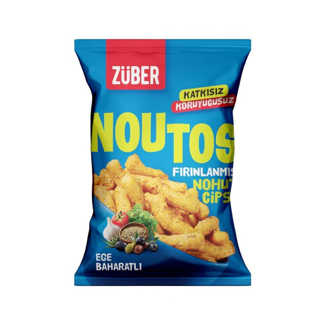  ZÜBER Noutos Fırın Nohut Cipsi Ege Baharat 55gr (1 ADET)