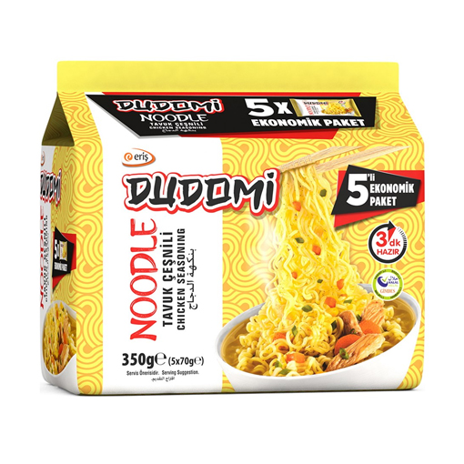 DUDOMİ TAVUK ÇEŞNİLİ NOODLE 5'Lİ MP (5X70GR) 