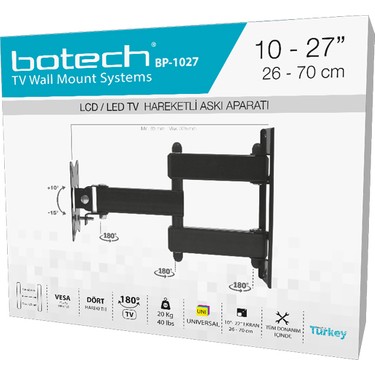 BOTECH BP-1027 ÇİFT KOLLU TV ASKI APARATI