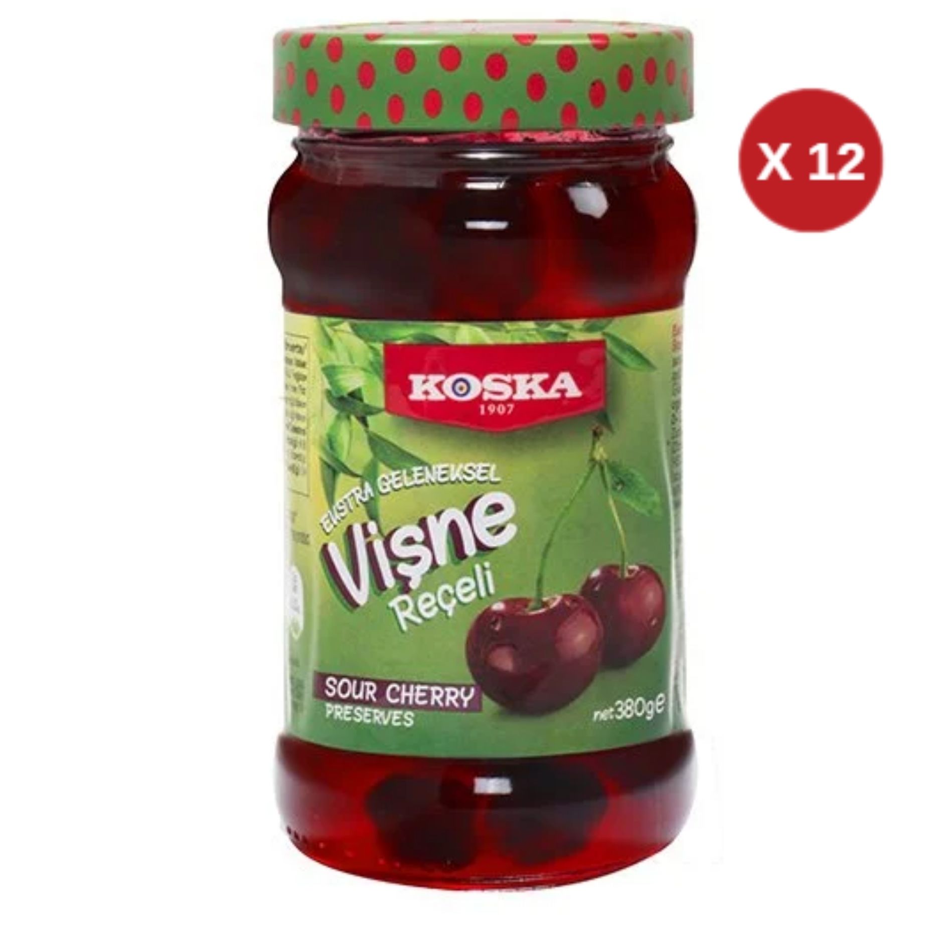 KOSKA 380 GR EXT. GELNKSL. VİŞNE REÇELİ 12 ADET