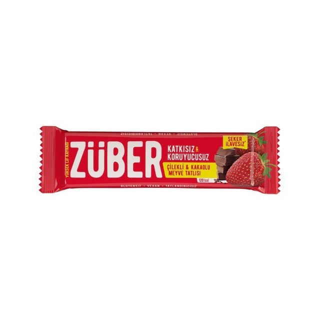  ZÜBER Çilekli ve Kakaolu Meyve Bar 40gr 12 ADET