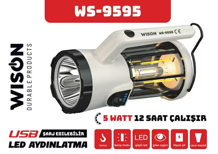 WISON WS-9595/5W ŞARJLI PROJEKTOR