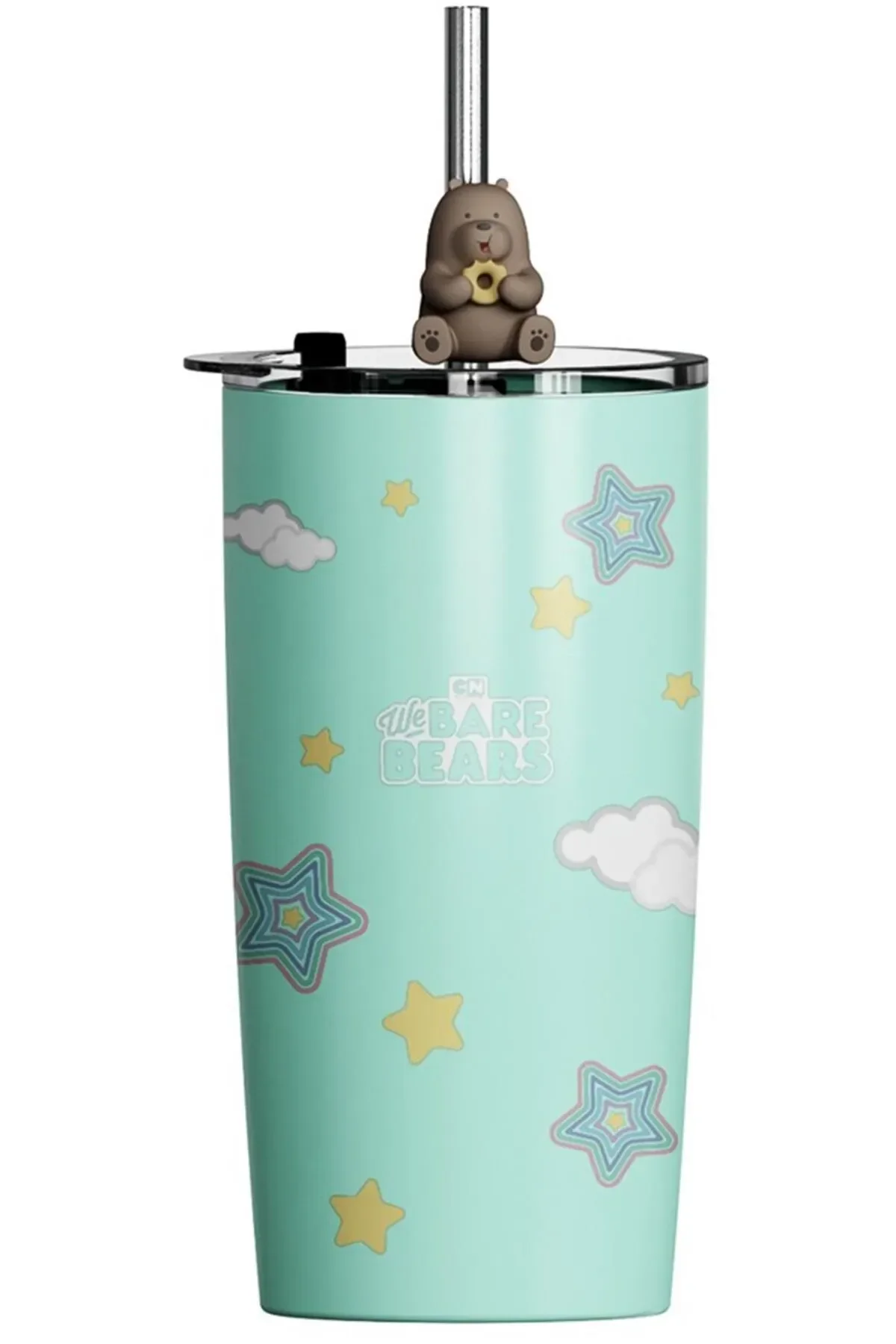 We Bare Bears Lisanslı Pipetli Termos (530Ml) - Pa