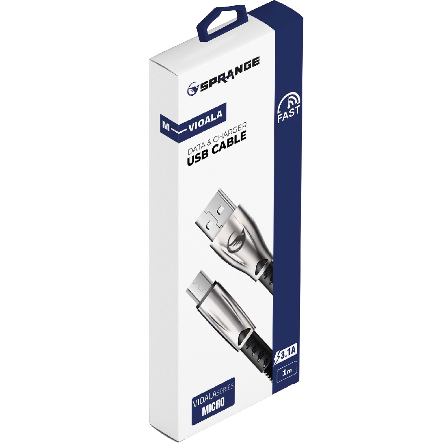 SPRANGE T-VİOALA 3.1A İPLİ METAL TYPE-C KABLO DATA