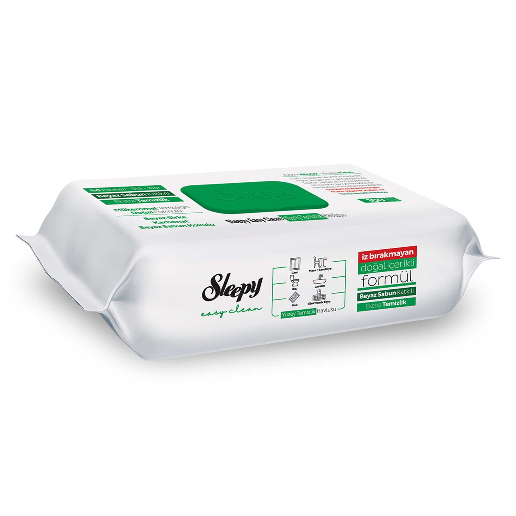 SLEEPY  BEYAZ SABUN YÜZEY TEMİZL.HAVLUSU 100'LÜ