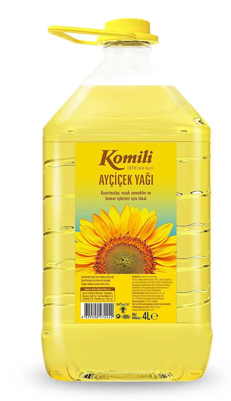 KOMİLİ 4 LT. -KARE KUBBELİ PET AYÇİÇEK X 4