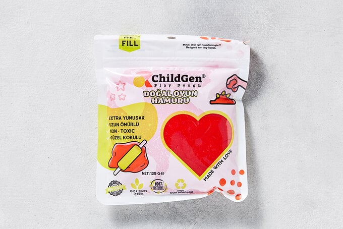 CHILDGEN DOĞAL OYUN HAMURU ECOPACK KIRMIZ 125G 