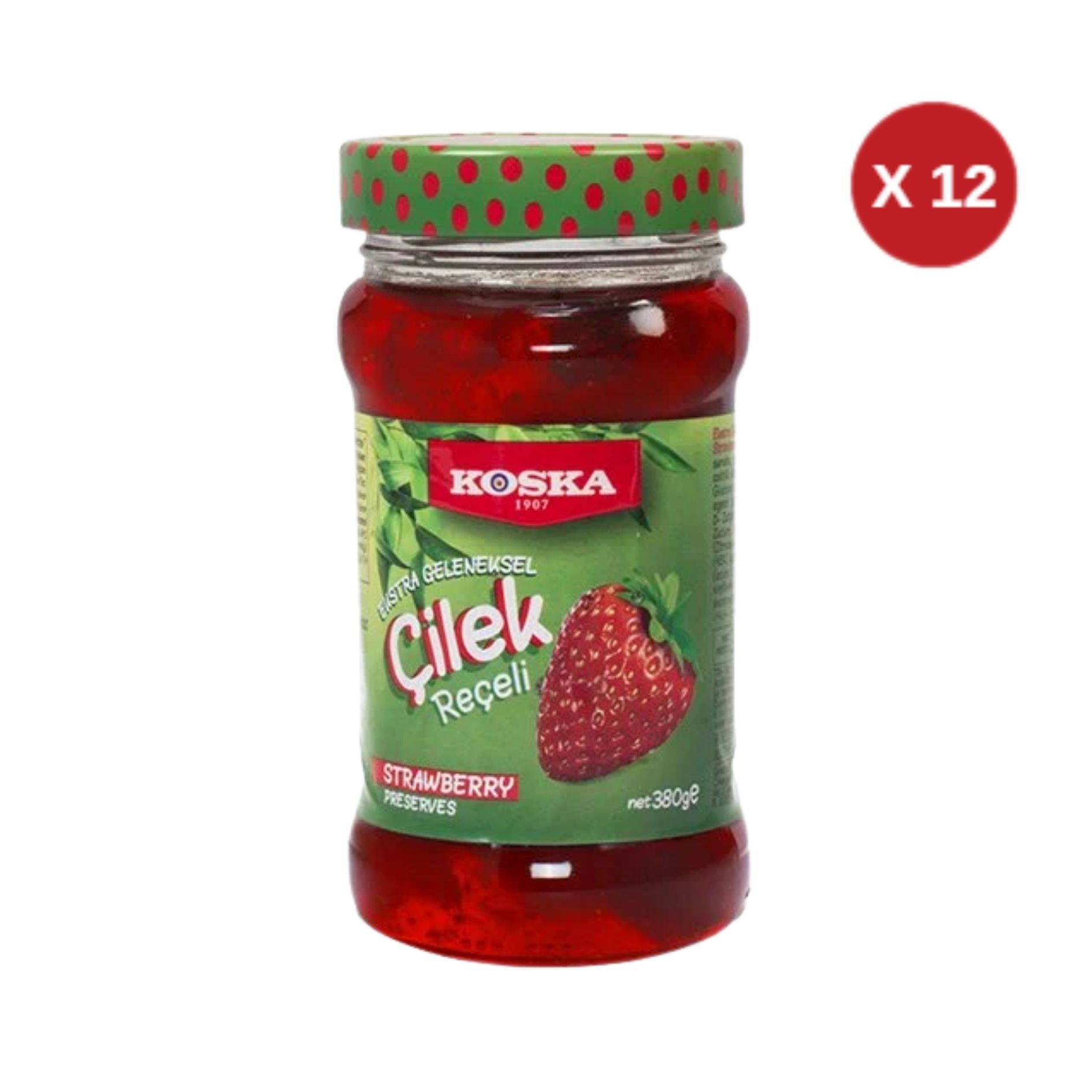 KOSKA 380 GR EXT. GELNKSL. ÇİLEK REÇELİ 12 ADET
