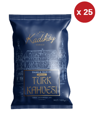 TARİHİ KADIKÖY DAMLA SAKIZLI TÜRK KAHVESİ 100 GR(25 ADET)